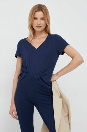 Lauren Ralph Lauren kratka majica - mornarsko modra. Lahek T-shirt iz kolekcije Lauren Ralph Lauren. Model izdelan iz tanke