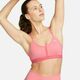 Nike Indy V-Neck Women's Bra, Coral Chalk/Hot Punch/Sea Coral/White - XS