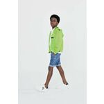 Otroška jakna Karl Lagerfeld zelena barva - zelena. Otroški Jakna iz kolekcije Karl Lagerfeld. Nepodložen model, izdelan iz gladkega materiala.
