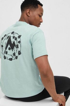 Bombažna kratka majica Marmot turkizna barva - turkizna. Kratka majica iz kolekcije Marmot. Model izdelan iz elastične pletenine. Visokokakovosten