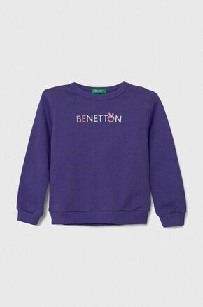 Otroški bombažen pulover United Colors of Benetton vijolična barva - vijolična. Otroški pulover iz kolekcije United Colors of Benetton
