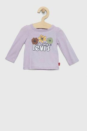 Otroška bombažna majica z dolgimi rokavi Levi's vijolična barva - vijolična. Otroški Majica z dolgimi rokavi iz kolekcije Levi's. Model izdelan iz pletenine s potiskom.