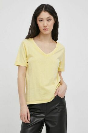 Bombažen t-shirt JDY - rumena. T-shirt iz kolekcije JDY. Model izdelan iz rahlo elastične pletenine.