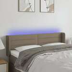 vidaXL LED posteljno vzglavje taupe 147x16x78/88 cm blago