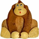 2Otroški igrači Lesena magnetna plošča velika Opica rjava