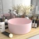 Razkošen umivalnik okrogel mat roza 40x15 cm keramičen