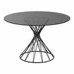 Črna okrogla jedilna miza s stekleno mizno ploščo ø 120 cm Niut – Kave Home