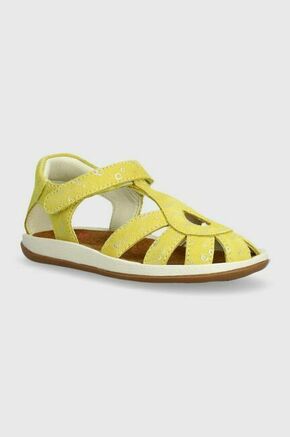 Otroški sandali iz nubuka Camper rumena barva - rumena. Otroški sandali iz kolekcije Camper. Model je izdelan iz nubuk usnja. Model z mehkim
