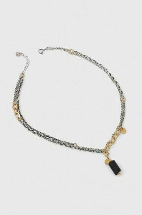 Srebrna ogrlica Answear Lab - srebrna. Ogrlica iz kolekcije Answear Lab. Model iz črnega turmalina izdelan iz srebra 925