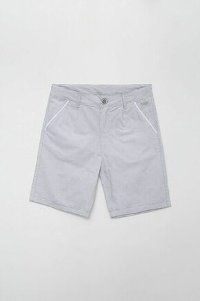Otroške bombažne kratke hlače Birba&amp;Trybeyond siva barva - siva. Otroški kratke hlače iz kolekcije Birba&amp;Trybeyond. Model izdelan iz enobarvnega materiala. Visokokakovosten
