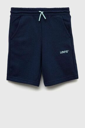 Otroške kratke hlače Levi's - modra. Otroški kratke hlače iz kolekcije Levi's. Model izdelan iz enobarvnega materiala.