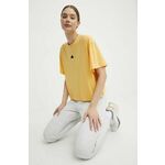 Kratka majica adidas ženska, rumena barva, IS0664 - rumena. Kratka majica iz kolekcije adidas, izdelana iz elastične pletenine. Model iz izjemno udobne tkanine z visoko vsebnostjo modala.