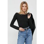 Majica z dolgimi rokavi Sisley ženski, črna barva - črna. Majica z dolgimi rokavi iz kolekcije Sisley. Model izdelan iz enobarvne pletenine.