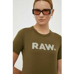 Bombažna kratka majica G-Star Raw zelena barva - zelena. Kratka majica iz kolekcije G-Star Raw. Model izdelan iz tanke, elastične pletenine. Izjemno udoben material.