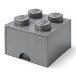 LEGO škatla za shranjevanje 4 - s predalom temno siva 250 x 250 x 180 mm