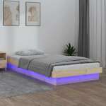 vidaXL LED posteljni okvir 90x200 cm trden les