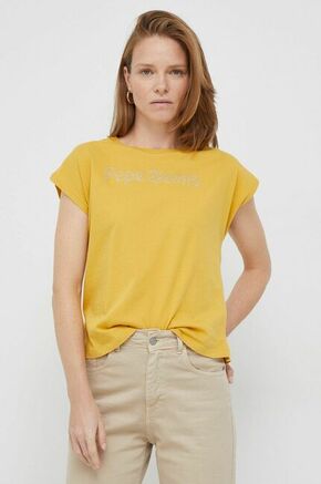 Bombažna kratka majica Pepe Jeans rumena barva - rumena. Kratka majica iz kolekcije Pepe Jeans. Model izdelan iz tanke
