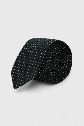 Svilena kravata HUGO zelena barva - zelena. Kravata iz kolekcije HUGO. Model izdelan iz vzorčaste tkanine.
