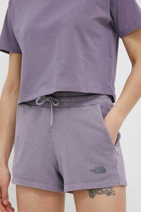 Bombažne kratke hlače The North Face vijolična barva - vijolična. Kratke hlače iz kolekcije The North Face. Model izdelan iz pletenine.