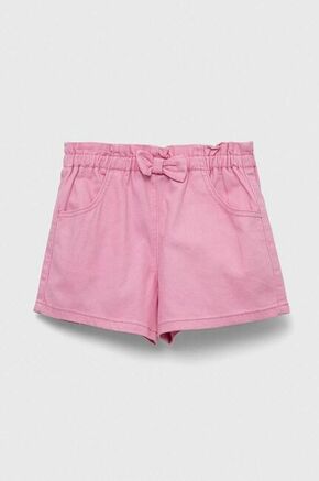 Otroške kratke hlače iz jeansa United Colors of Benetton roza barva - roza. Otroški kratke hlače iz kolekcije United Colors of Benetton. Model izdelan iz jeansa. Model iz izjemno udobne tkanine z visoko vsebnostjo bombaža.