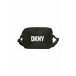 Torbica Dkny črna barva - črna. Majhna torbica iz kolekcije Dkny. Model na zapenjanje, izdelan iz tekstilnega materiala.