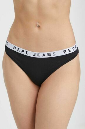 Tangice Pepe Jeans črna barva - črna. Tangice iz kolekcije Pepe Jeans. Model izdelan iz elastične pletenine.