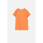 Otroška kratka majica Coccodrillo oranžna barva - oranžna. Otroške kratka majica iz kolekcije Coccodrillo, izdelana iz tanke, elastične pletenine. Model iz izjemno udobne bombažne tkanine.
