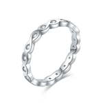 MOISS Eleganten srebrn prstan z prozornimi cirkoni R00019 (Obseg 45 mm) srebro 925/1000