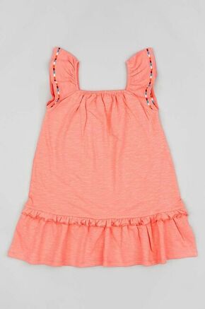 Otroška obleka zippy oranžna barva - oranžna. Otroški Obleka iz kolekcije zippy. Nabran model