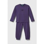 Otroška pižama United Colors of Benetton vijolična barva - vijolična. Otroški pižama iz kolekcije United Colors of Benetton. Model izdelan iz elastične pletenine. Nežen material, prijeten na dotik.