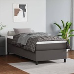 shumee Box spring postelja z vzmetnico siv 100x200 cm umetno usnje