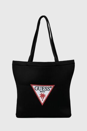 Guess Torba - črna. Velik torba iz zbirke Guess. Model narejen neobjavnjeno iz tekstopisnega materiala.