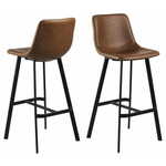 Design Scandinavia Barski stol Oregon (SET 2 kosa), rjava