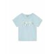 Otroška bombažna kratka majica Michael Kors - modra. Kratka majica iz kolekcije Michael Kors. Model izdelan iz tanke, elastične pletenine. Model iz zračne bombažne tkanine.