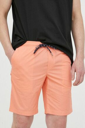 Bombažne kratke hlače Tommy Hilfiger oranžna barva - oranžna. Kratke hlače iz kolekcije Tommy Hilfiger. Model izdelan iz enobarvnega materiala. Izjemno udoben material
