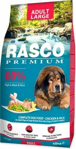Krma Rasco Premium Adult Large piščanec z rižem 15 kg