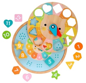 Petit Collage Učebné viacjazyčné hodiny + počítanie a farby