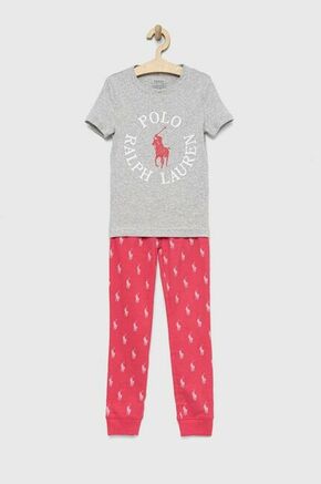 Otroška bombažna pižama Polo Ralph Lauren roza barva - roza. Otroška Pižama iz kolekcije Polo Ralph Lauren. Model izdelan iz vzorčaste pletenine.