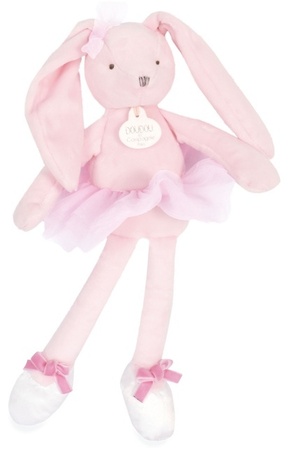 Doudou Plišasta igrača zajček roza balerina 30 cm