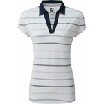 Footjoy Cap Sleeve Colour Block Womens Polo Shirt White/Navy L