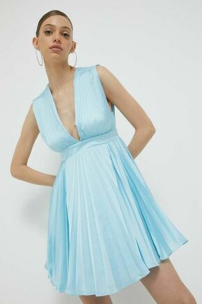 Obleka Abercrombie &amp; Fitch - modra. Elegantna obleka iz kolekcije Abercrombie &amp; Fitch. Nabran model