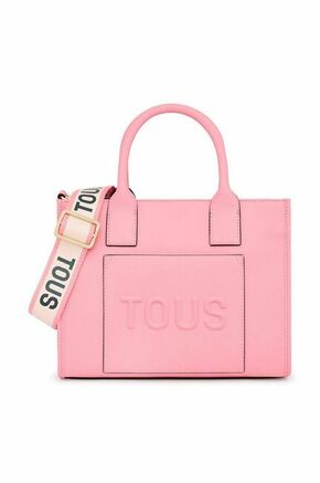 Torbica Tous roza barva - roza. Srednje velika torbica iz kolekcije Tous. Model na zapenjanje