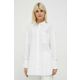Bombažna srajca Tommy Hilfiger ženska, bela barva - bela. Srajca iz kolekcije Tommy Hilfiger, izdelana iz enobarvne tkanine. Model iz izjemno udobne bombažne tkanine, ki je zračna.