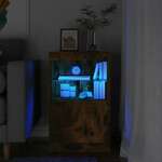 vidaXL Komoda z LED lučkami dimljen hrast 41x37x67 cm