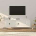 shumee Komplet TV omaric 3-delni bel inženirski les