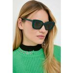 Sončna očala Marella ženski, zelena barva - zelena. Sončna očala iz kolekcije Marella. Model z enobarvnimi stekli in okvirji iz plastike. Ima filter UV 400.