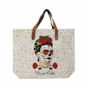Platnena torba z ročajem iz umetnega usnja Madre Selva Frida Skull