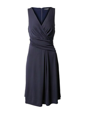 Obleka Lauren Ralph Lauren črna barva - mornarsko modra. Obleka iz kolekcije Lauren Ralph Lauren. Model izdelan iz enobarvnega materiala. Material z optimalno elastičnostjo zagotavlja popolno svobodo gibanja.
