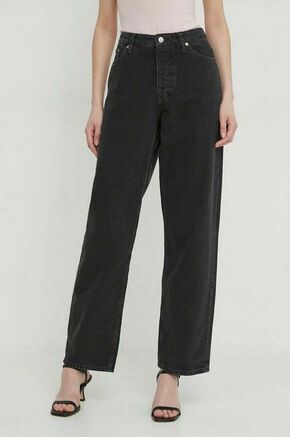 Kavbojke Calvin Klein Jeans ženski - črna. Kavbojke iz kolekcije Calvin Klein Jeans straight kroja