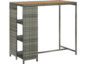 VIDAXL Barska miza s stojalom za shranjevanje siva 120x60x110 cm